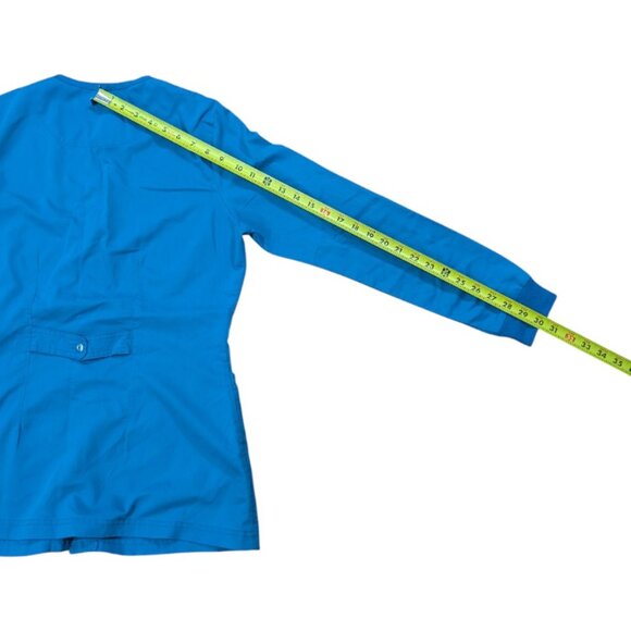 Grey's Anatomy Barco Women's Scrub Jacket Warm-Up Snap Up Galaxy Blue Sz Small - Picture 8 of 9